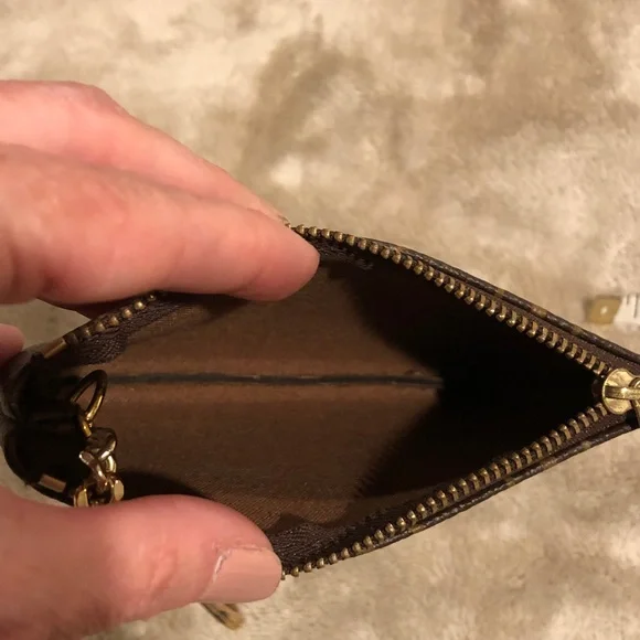 Louis Vuitton Monogram Zip Key Pouch in Brown with Gold Hardware - Picture 3 of 6